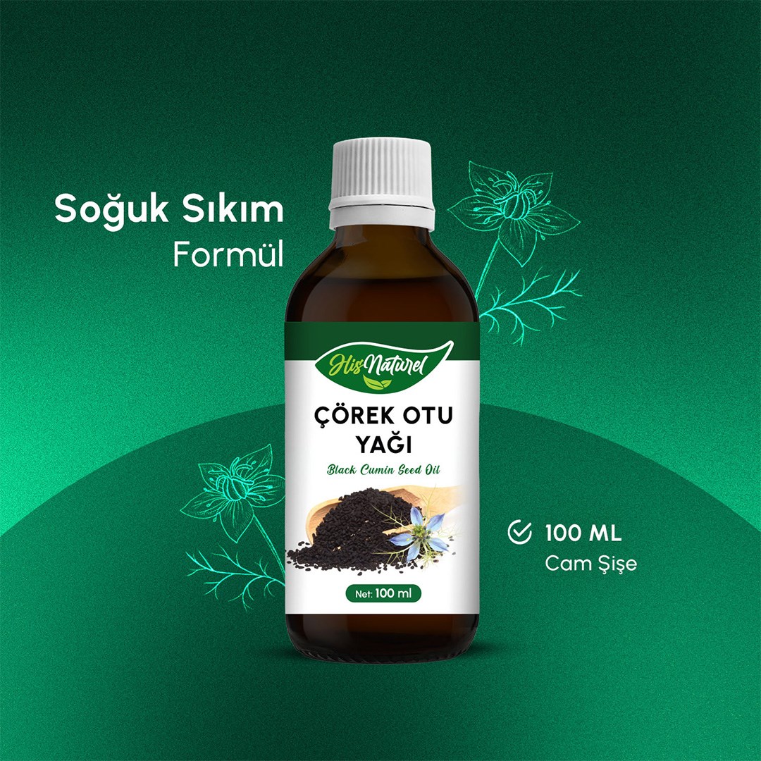 His Naturel Çörek Otu Yağı %100 Saf Doğal Soğuk Sıkım 100 Ml. 