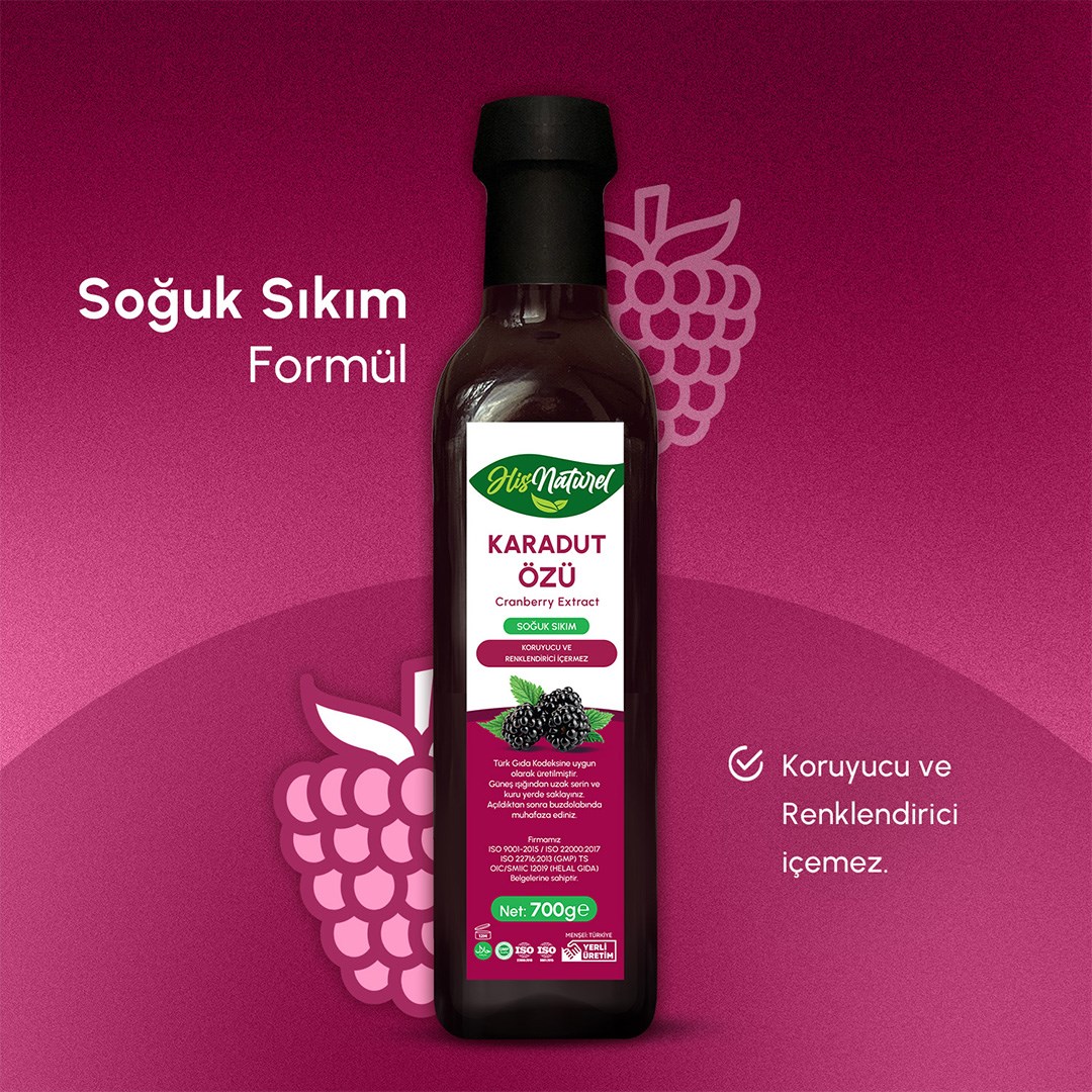 His Naturel Organik Karadut Özü (soğuk Sıkım) 